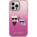 Karl Lagerfeld Gradient Karl and Choupette kryt iPhone 14 Pro Max růžový
