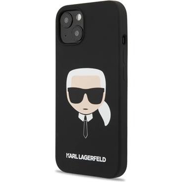 Karl Lagerfeld Liquid Silicone Karl Head Cover iPhone 13 černý