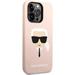 Karl Lagerfeld Liquid Silicone Karl Head kryt iPhone 14 Pro růžový