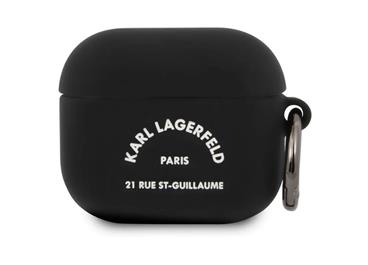 Karl Lagerfeld Rue St Guillaume silikonové pouzdro pro Airpods 3 černé