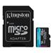 KINGSTON 256GB microSDXC Canvas Go! Plus 170R/100W U3 UHS-I V30 Card + SD Adapter