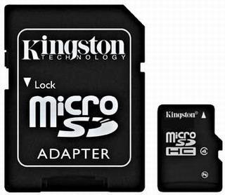 KINGSTON 8 GB microSDHC Memory Card - High Capacity Class 4 + adaptér