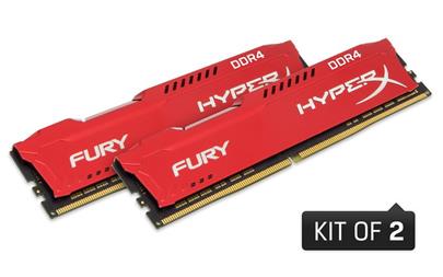 Kingston DDR4 16GB (Kit 2x8GB) HyperX FURY DIMM 3466MHz CL19 SR x8 červená