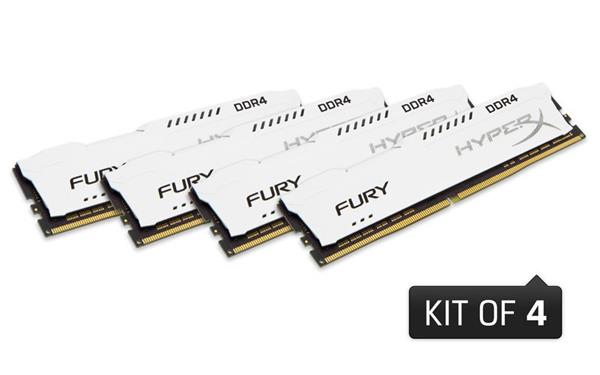 Kingston DDR4 64GB (Kit 4x16GB) HyperX FURY DIMM 2666MHz CL16 bílá