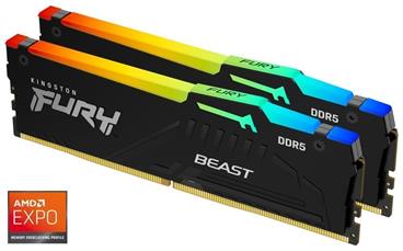 KINGSTON FURY Beast Black RGB EXPO 16GB DDR5 6000MHz CL36 / DIMM / Kit 2x 8GB