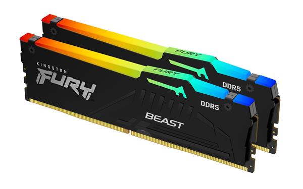 Kingston FURY Beast DDR5 64GB (Kit 2x32GB) 6000MT/s DIMM CL30 RGB XMP