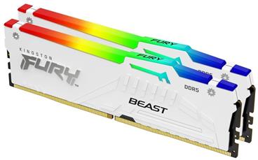 Kingston FURY Beast DDR5 64GB (Kit 2x32GB) 6400MT/s DIMM CL32 RGB XMP White