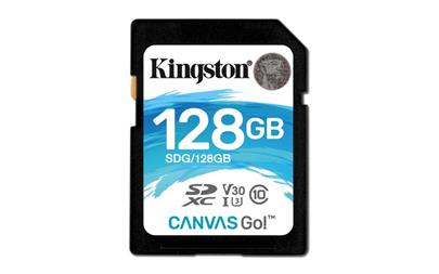 Kingston paměťová karta 128GB Canvas Go! SDXC UHS-I U3 (čtení/zápis: 90/45MB/s)