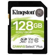 Kingston paměťová karta 128GB Canvas Select Plus SD UHS-I (čtení/zápis: 100/85MB/s)