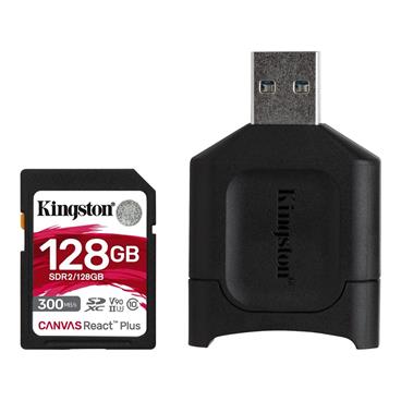 Kingston paměťová karta 128GB SDXC React Plus SDR2 + MLP SD Reader
