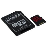 Kingston paměťová karta 256GB Canvas React micro SDXC UHS-I V30 (čtení/zápis: 100/80MB/s) + SD adaptér