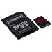 Kingston paměťová karta 256GB Canvas React micro SDXC UHS-I V30 (čtení/zápis: 100/80MB/s) + SD adaptér