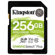 Kingston paměťová karta 256GB Canvas Select Plus SD UHS-I (čtení/zápis: 100/85MB/s)