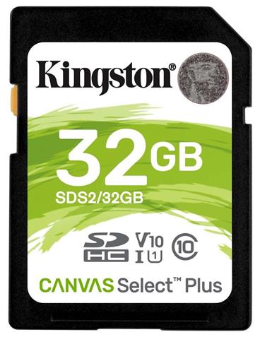Kingston paměťová karta 32GB Canvas Select Plus SD UHS-I (čtení/zápis: 100/85MB/s)