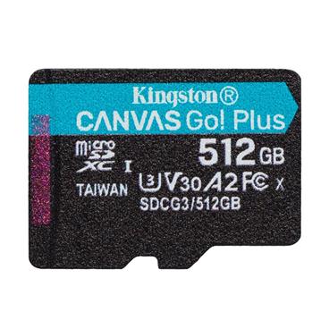Kingston paměťová karta 512GB microSDXC Canvas Go Plus 170R A2 U3 V30 Single Pack w/o ADP