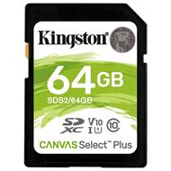 Kingston paměťová karta 64GB Canvas Select Plus SD UHS-I (čtení/zápis: 100/85MB/s)