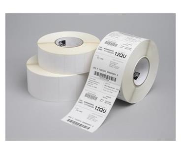LABEL, POLYETHYLENE, 105X105MM; THERMAL TRANSFER, COATED, PERMANENT ADHESIVE, 25MM CORE