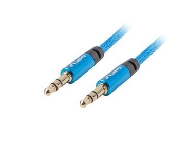 LANBERG Minijack 3.5mm M / M 3 PIN kabel 1m, modrý