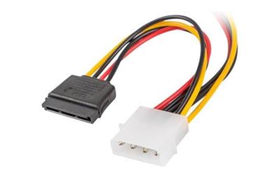 LANBERG Molex (M) na 2x SATA (F) kabel 15cm