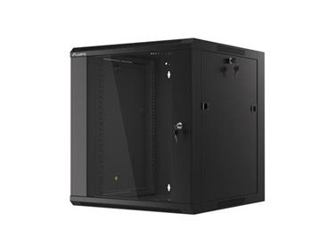 LANBERG Nástěnná jednodílná skříň 19", 12U 570x600 snadná a rychlá montáž (v rozloženém stavu) černá (RAL9004)