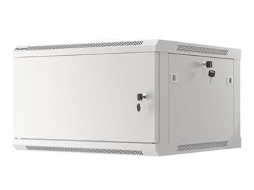 LANBERG Nástěnná jednodílná skříň 19", 6U/600x600 FOR SELF-ASSEMBLY plechové dveře šedá (RAL7035) (v rozloženém stavu)