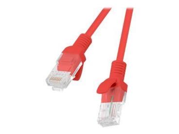 LANBERG Patch kabel CAT.5E UTP 0.25M červený Fluke Passed