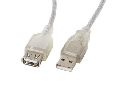 LANBERG USB-A M / F 2.0 kabel 1,8m, transparentní