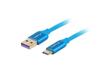 LANBERG USB-C (M) na USB-A (M) 2.0 kabel 1m, modrý, (Huawei 5A)