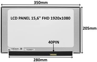 LCD PANEL 15,6 FHD 1920x1080 40PIN MATNÝ IPS 144HZ / BEZ ÚCHYTŮ