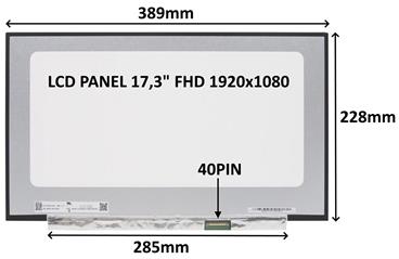 LCD PANEL 17,3 FHD 1920x1080 40PIN MATNÝ IPS 144HZ / BEZ ÚCHYTŮ