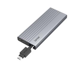 Lexar E10 Box na SSD M.2 NVMe/SATA, USB 3.2 až 10Gbps, s vestavěným kabelem
