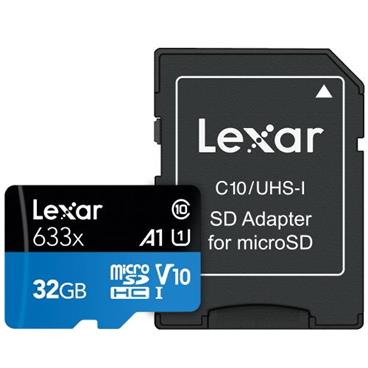 LEXAR Micro SD card SDHC 32GB High-Performance 633x UHS-I + SD adaptér