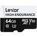 Lexar paměťová karta 64GB High-Endurance microSDHC/microSDXC™ UHS-I cards, (čtení/zápis:100/35MB/s) C10 A1 V30 U3
