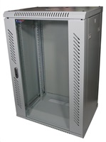 LEXI-Net 19" nástěnný rozvaděč 22U, šířka 600mm, hloubka 600mm, nosnost 60 kg, skleněné dveře, svařovaný, šedý