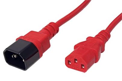 Lindy Kabel síťový prodlužovací, IEC320 C14 - C13, 0,5m, červený