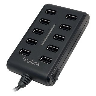 LOGILINK - 10-Port USB 2.0 Hub s vypínačem ON / OFF