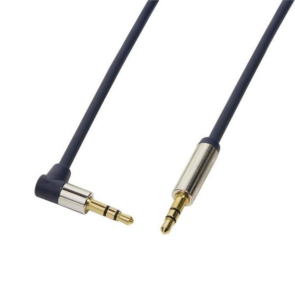 LOGILINK - Audio kabel 3.5 m/m 90°, 3.00 m, modrý