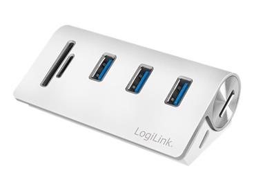 LOGILINK CR0045 LOGILINK - USB 3.0, 3-port hub, with card reader and aluminum casing