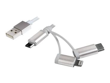 LOGILINK CU0126 LOGILINK - 3v1 USB to Micro USB sync- USB-C, Lightning kabel