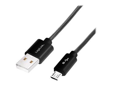 LOGILINK CU0132 LOGILINK - Kabel USB na Micro USB male, šedá
