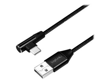 LOGILINK CU0137 LOGILINK - Kabel USB 2.0 USB-A male - USB-C (90° angled) male, 0.3m