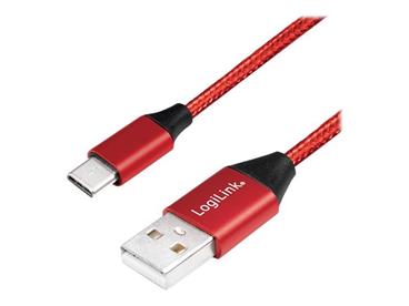 LOGILINK CU0147 LOGILINK - USB 2.0 cable USB-A male to USB-C male, red, 0.3m