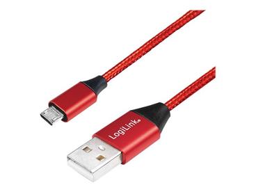 LOGILINK CU0152 LOGILINK - USB-A 2.0 cable to micro-USB male, red, 1m