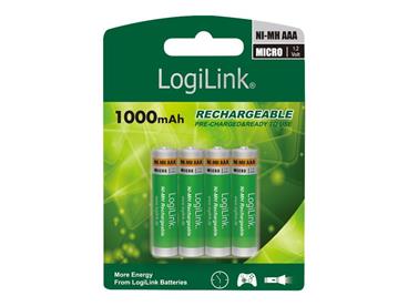 LOGILINK LR03RB4 LOGILINK - Nabíjecí Baterie AAA Ni-MH, Micro, 1.2V, 4ks