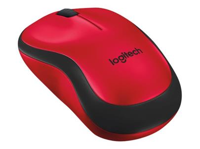 Logitech myš Wireless M220 Silent, optická, bezdrátová, 3 tlačítka, červená, 1000dpi