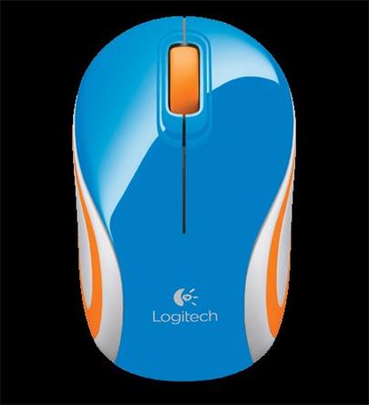 Logitech myš Wireless Mini Mouse M187 blue, optická, nano přijímač