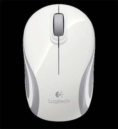 Logitech myš Wireless Mini Mouse M187 white, optická, nano přijímač
