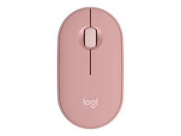 Logitech Pebble Mouse 2 M350s - Myš - optický - 3 tlačítka - bezdrátový - Bluetooth 5.2 LE - tonal rose