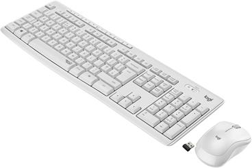 Logitech Silent Wireless Combo MK295, bezdrátová klávesnice + myš, DE, White