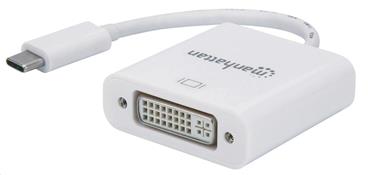 MANHATTAN Adapter SuperSpeed USB-C na DVI, bílá